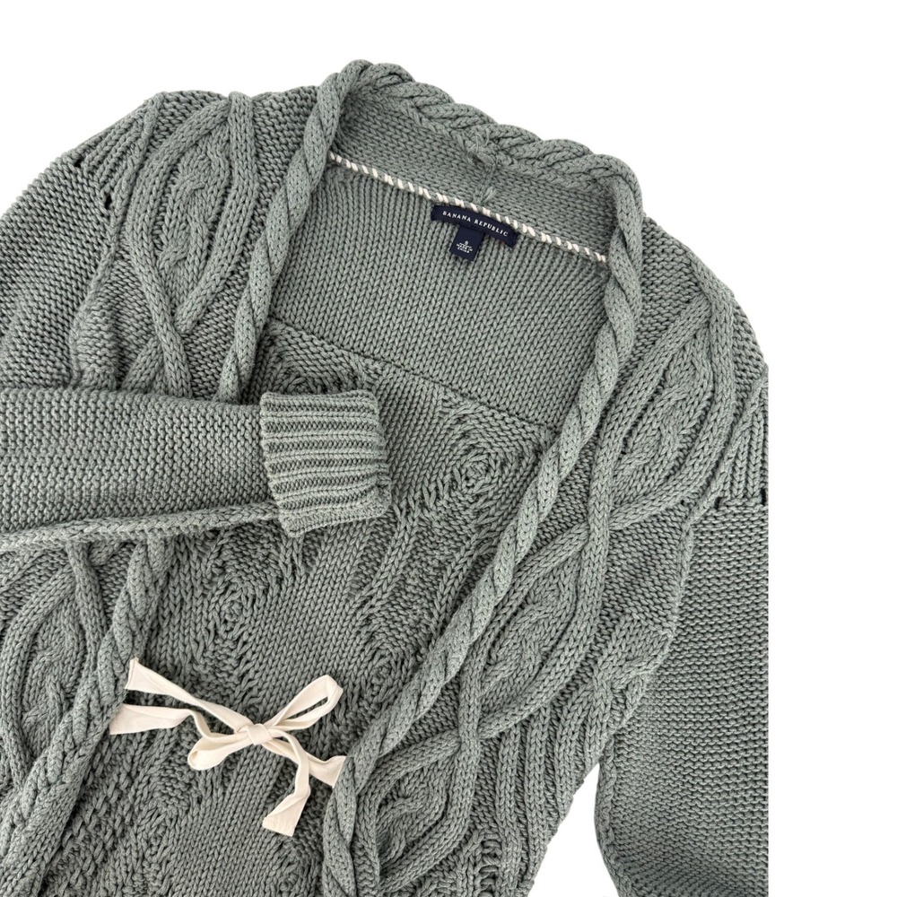 Banana Republic Chunky Cable Knit Open Cardigan Coquette Balletcore Cottagecore‎